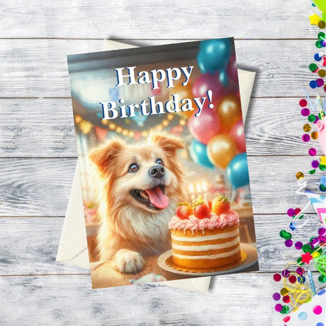 Grattis på födelsedagen Hund med kummelteckning Kort (Skapare uppladdad)