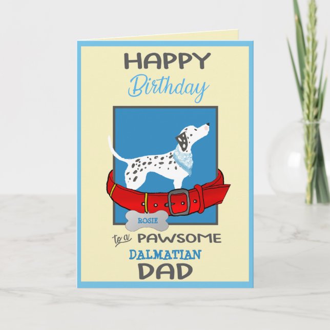 Grattis på födelsedagen Hund pappa från Dalmatien  Kort (Framsida)