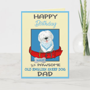 Grattis på födelsedagen Hund Pappa Old English She Kort