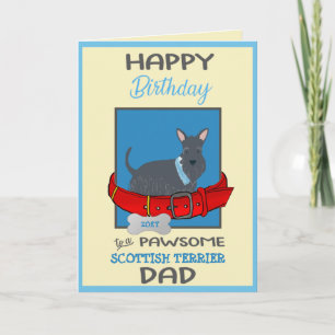 Grattis på födelsedagen Hund pappa Scottish Terrie Kort