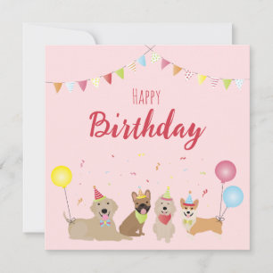 Grattis på födelsedagen Hund Party Kort