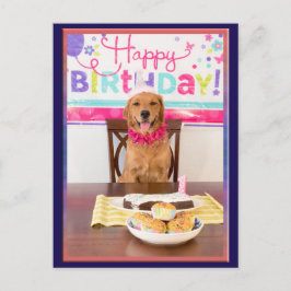 Grattis på födelsedagen Hund Party med min Dawg Inbjudan Vykort