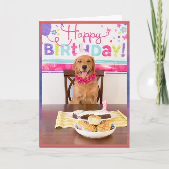 Grattis på födelsedagen Hund Party med min Dawg Kort (Framsida)