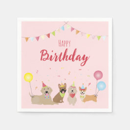 Grattis på födelsedagen Hund Party Pappersservett