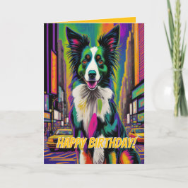 Grattis på födelsedagen Hund (Pop-art) Kort