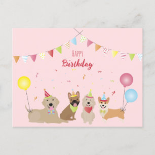 Grattis på födelsedagen Hundparty Vykort