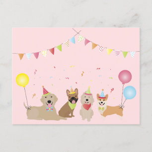Grattis på födelsedagen Hundparty Vykort