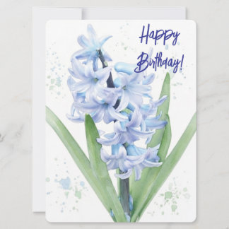 Grattis på födelsedagen hyasint akvarell blommig k julkort
