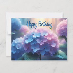 Grattis på födelsedagen Hydrangea blommor Vykort