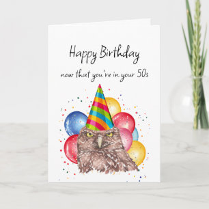 Grattis på födelsedagen i 50-talets Roligt Uggla H Kort