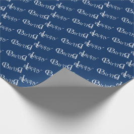 Grattis på födelsedagen i blått presentpapper