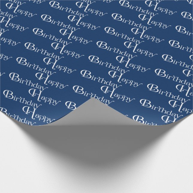 Grattis på födelsedagen i blått presentpapper (Hörn)