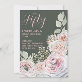 Grattis på födelsedagen i blekens rosa och grönten inbjudningar