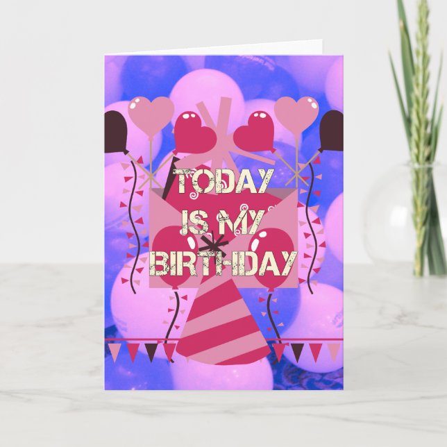 Grattis på födelsedagen i dag är min födelsedagsbl kort (Framsida)