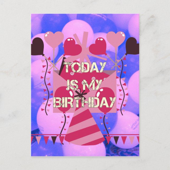 Grattis på födelsedagen i dag är min födelsedagsbl vykort (Framsida)