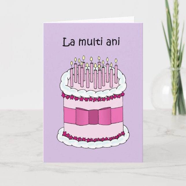 Grattis på födelsedagen i den rumänska Tecknaden k Kort (Framsida)