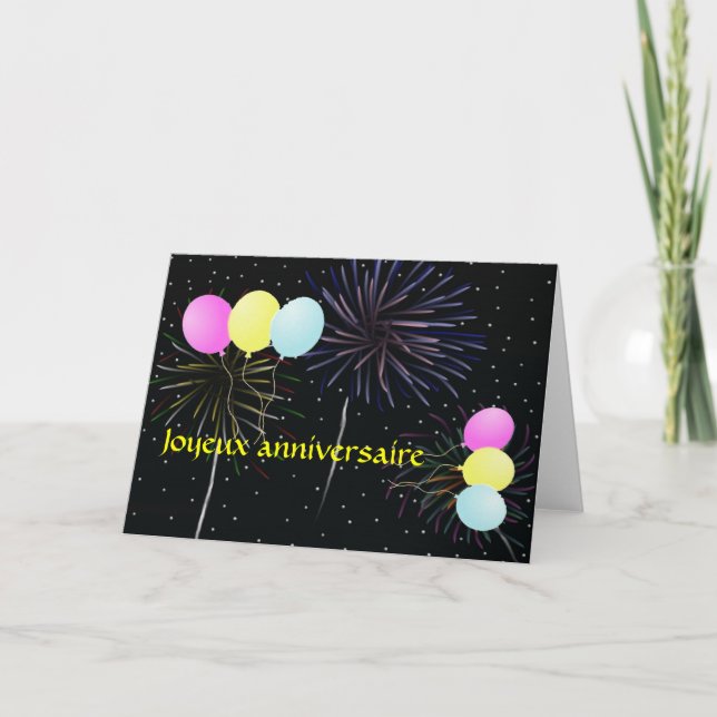 Grattis på födelsedagen i Fransk-kort Kort (Framsida)