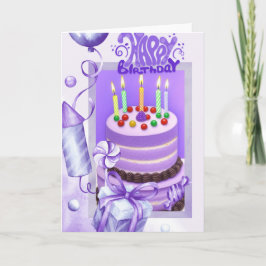 Grattis på födelsedagen i Lavender Kort