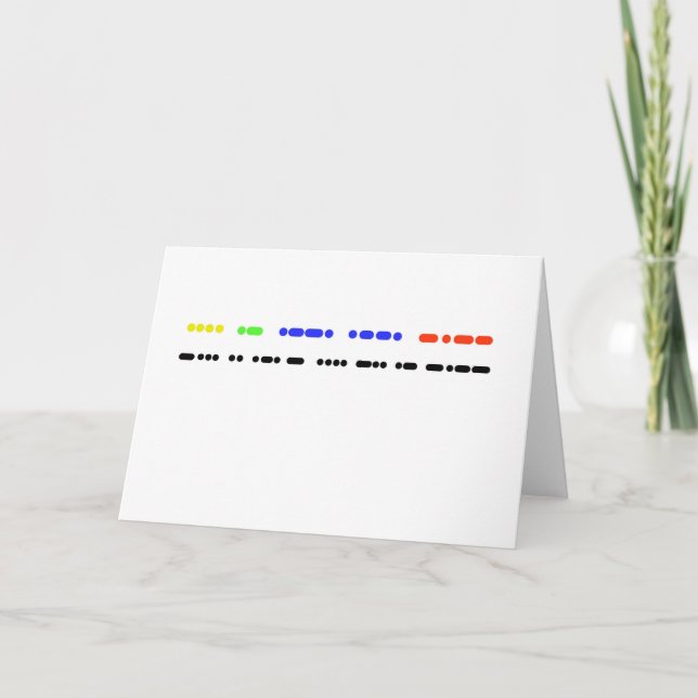 "Grattis på födelsedagen" i Morse Code Card eller  Kort (Framsida)