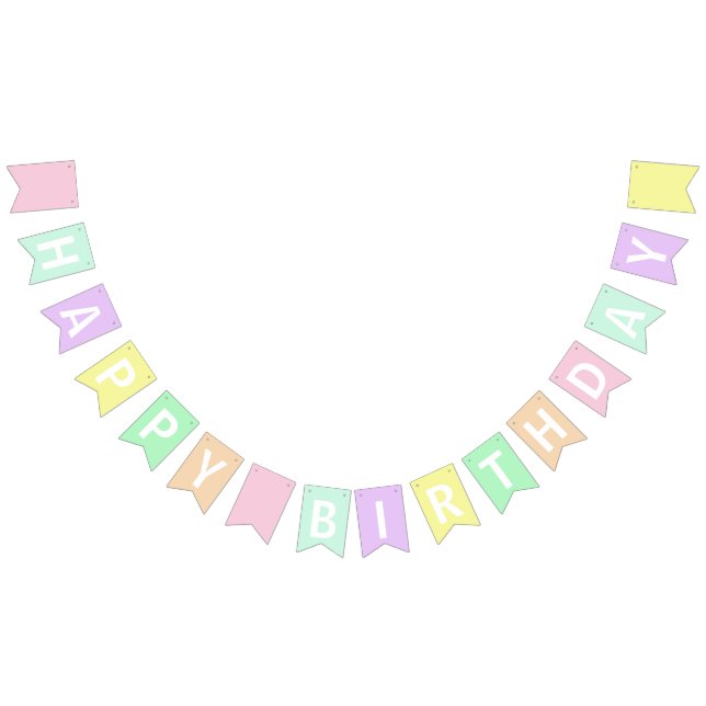Grattis på födelsedagen i pastellfärger vimplar (Alla)