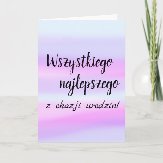 Grattis på födelsedagen i polska vattenfärgen Tvät Kort (Framsida)