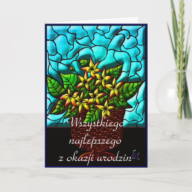 Grattis på födelsedagen i polskt kort (Framsida)