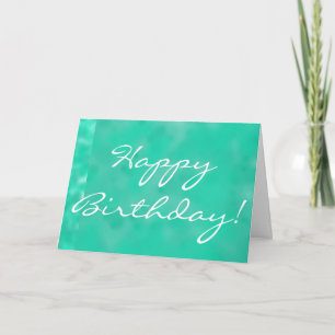 Grattis på födelsedagen i Turquois hälsningkort Kort