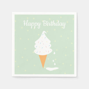 Grattis på födelsedagen Ice Cream Cone Sprinkles P Pappersservett