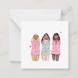 Grattis på födelsedagen illustrerar rosa flickor anteckningskort