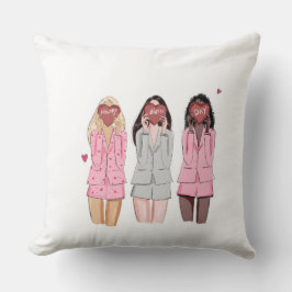 Grattis på födelsedagen illustrerar rosa flickor kudde