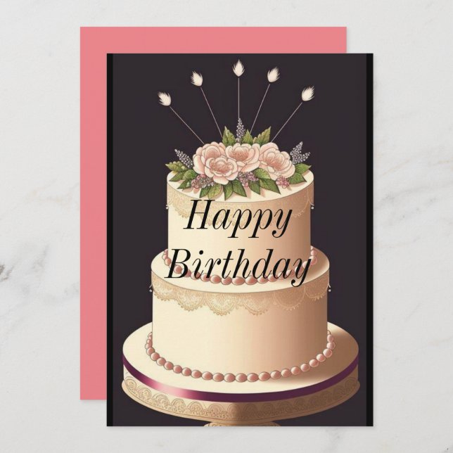 Grattis på födelsedagen inbjudningar (Fram/baksida)