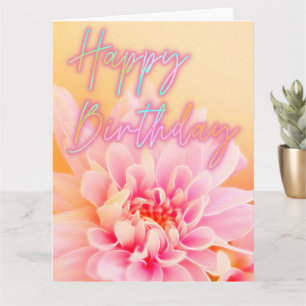 Grattis på födelsedagen Iridescent Rosa Dahlia Blo Kort