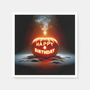 Grattis på födelsedagen Jack-o-lanternljus Pappersservett