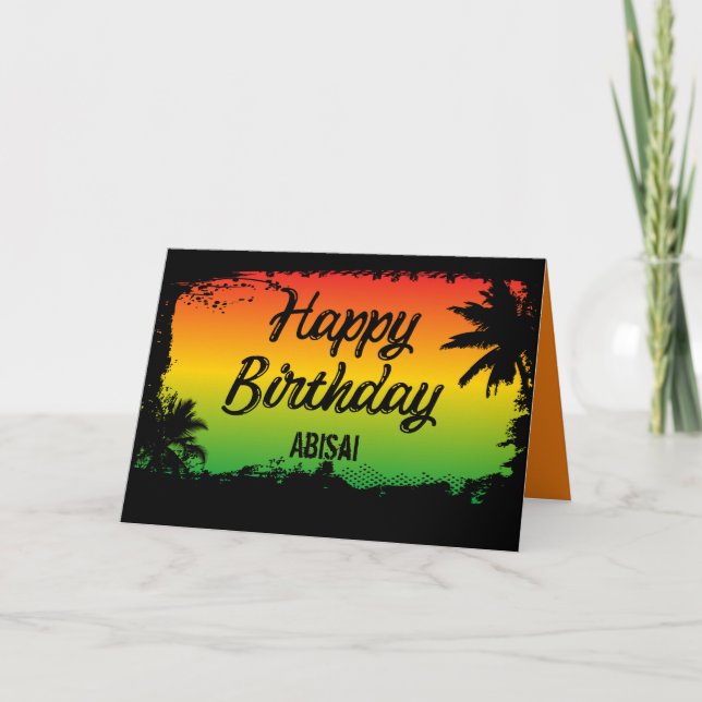 Grattis på födelsedagen Jamaican Rasta Kort (Framsida)