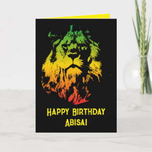 Grattis på födelsedagen Jamaican Rasta Lejon Kort