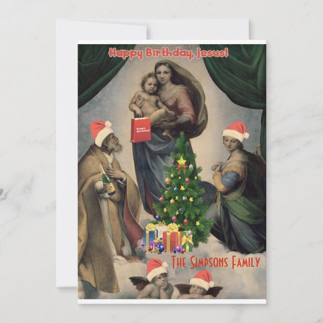 Grattis på födelsedagen, Jesus! Besynlig julinbjud Inbjudningar (Framsida)