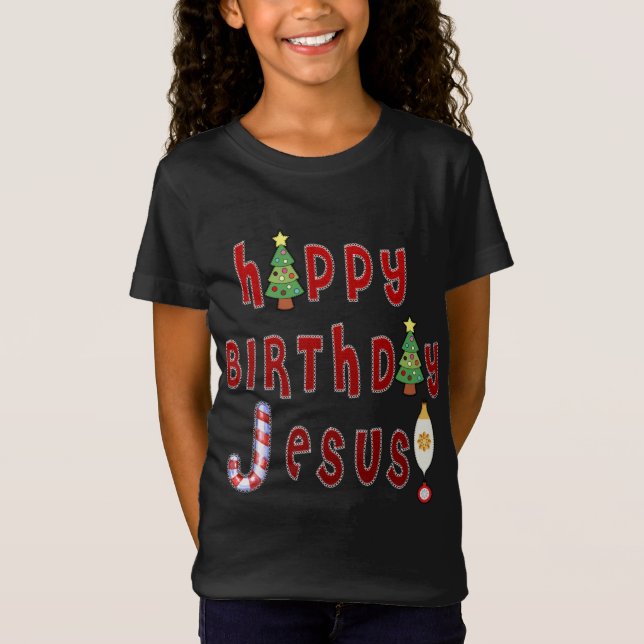 Grattis på födelsedagen Jesus Christian T Shirt (Framsida)