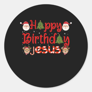 grattis på födelsedagen Jesus Christian Ugly jul Runt Klistermärke