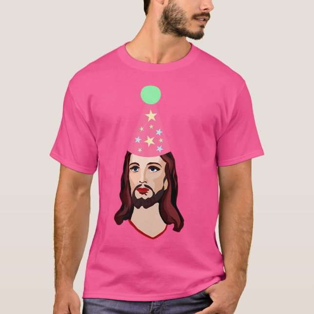 Grattis på födelsedagen Jesus Funny Julskirrt T Shirt (Framsida)