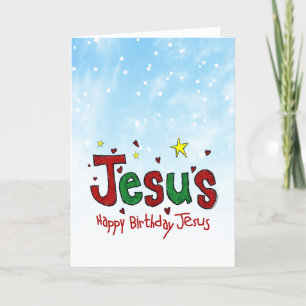 Grattis på födelsedagen Jesus Helgkort