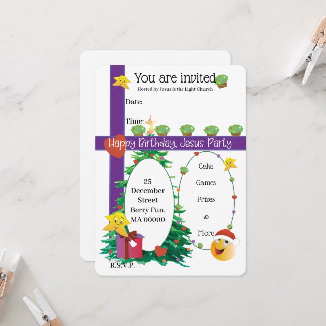 Grattis på födelsedagen, Jesus Inbjudningar (Fram/Back In Situ)