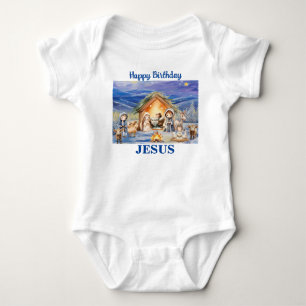 Grattis på födelsedagen Jesus Jul Bodykostdräkt T Shirt