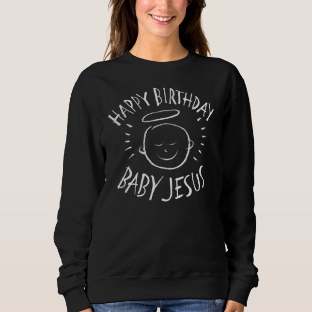 Grattis på födelsedagen Jesus - Jul Chalkboard Cha Tröja (Framsida)