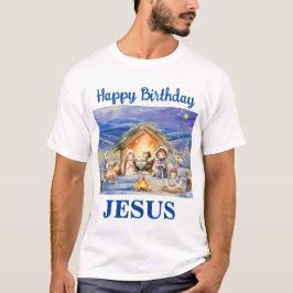 Grattis på födelsedagen Jesus jul-Manar-shirt T Shirt