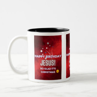 grattis på födelsedagen Jesus! Julgåva Två-Tonad Mugg