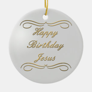 Grattis på födelsedagen Jesus Julgransprydnad Keramik