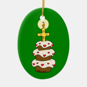 Grattis på födelsedagen Jesus Julgransprydnad Keramik