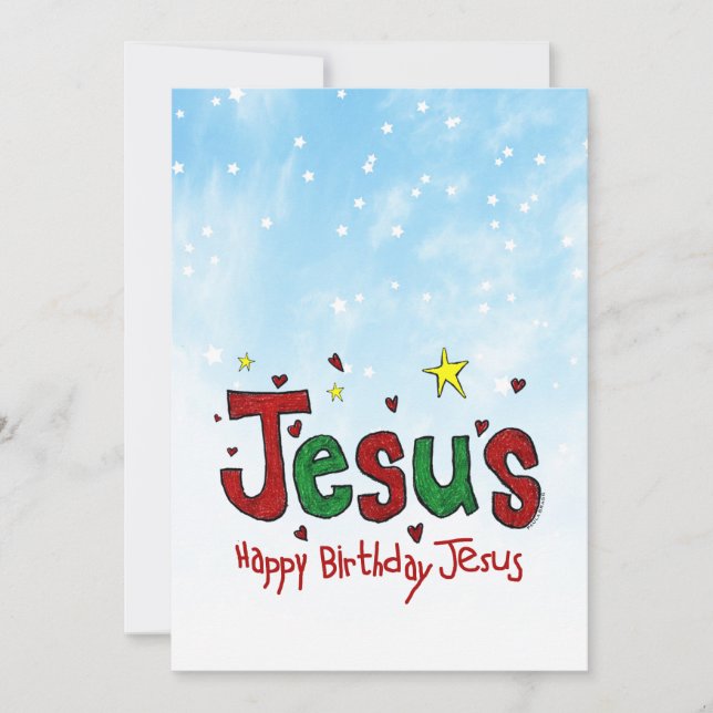Grattis på födelsedagen Jesus Julkort (Framsida)