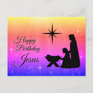 Grattis på födelsedagen Jesus, jultomhet Helg Vykort