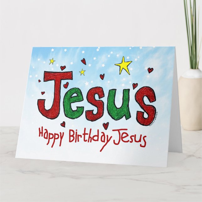 Grattis på födelsedagen Jesus Kort (Framsida)